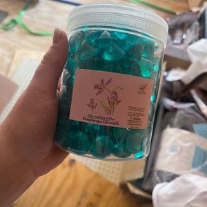 Teal diamonds and beads and rocks